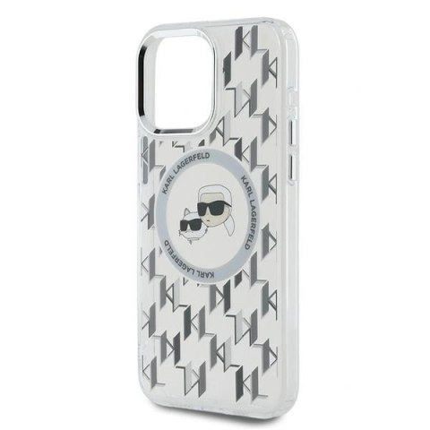 Etui na telefon iPhone 15 Pro Karl Lagerfeld Monogram MagSafe przezroczyste