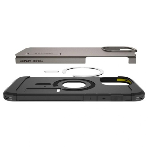 Etui na telefon iPhone 16 Pro Spigen Tough Armor MagSafe Gunmetal