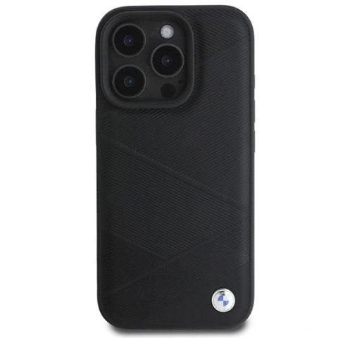 Etui na telefon iPhone 16 Pro BMW czarne hardcase skórzane