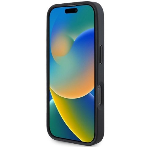 Etui na telefon iPhone 16 Pro BMW czarne hardcase skórzane