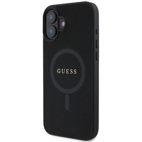 Etui na telefon iPhone 16 Plus Guess Saffiano MagSafe czarne