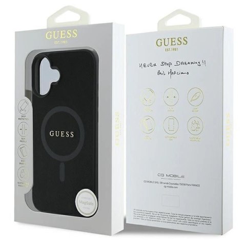 Etui na telefon iPhone 16 Plus Guess Saffiano MagSafe czarne