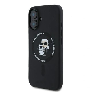 Etui Karl Lagerfeld KLHMP16MSCMKCRHK Apple iPhone 16 Plus hardcase Silicone Karl&Choupette Ring MagSafe czarny/black