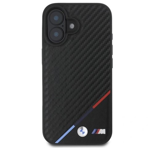 Etui BMW BMHMP16M23PUDTK Apple iPhone 16 Plus hardcase Carbon Tricolor Line MagSafe czarny/black