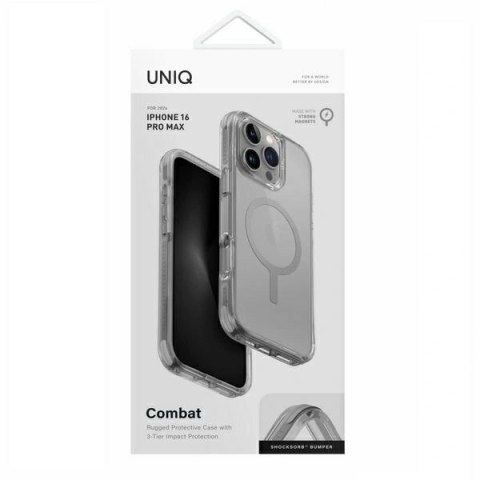 Etui na telefon iPhone 16 Pro Max UNIQ Combat MagClick szary