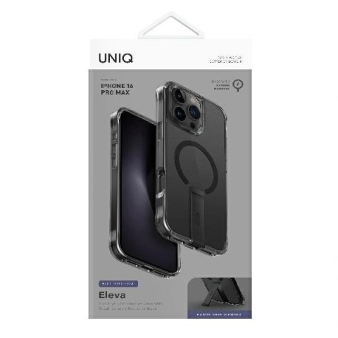 Etui na telefon iPhone 16 Pro Max UNIQ Eleva z Vertica Stand czarny