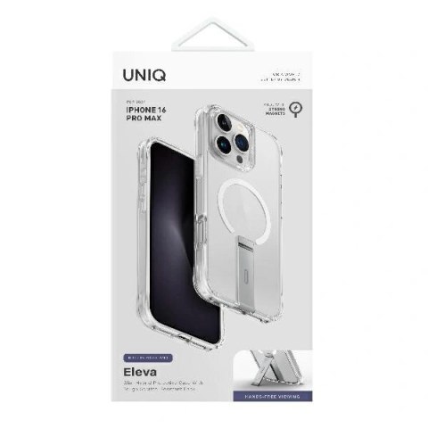 Etui na telefon iPhone 16 Pro Max UNIQ Eleva z Vertica Stand przezroczyste