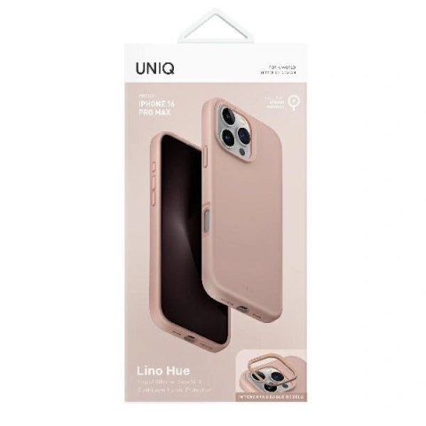 Etui na telefon iPhone 16 Pro Max UNIQ Lino Hue MagClick różowy