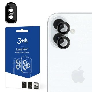 Szkło hybrydowe na obiektyw aparatu 3MK Lens Protection Pro Apple iPhone 16 / 16 Plus Black