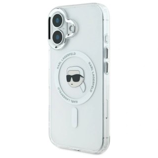 Etui Karl Lagerfeld KLHMP16MHLSKIH Apple iPhone 16 Plus hardcase IML Metal Karl Head MagSafe biały/white