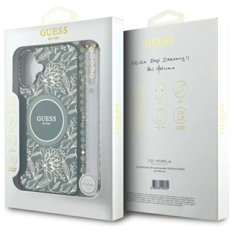 Etui na telefon Apple iPhone 16 Plus Guess hardcase IML Kwiaty MagSafe