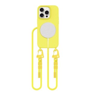 Etui na telefon Apple iPhone 15 Pro Tech-Protect Magnecklace MagSafe Canary Yellow