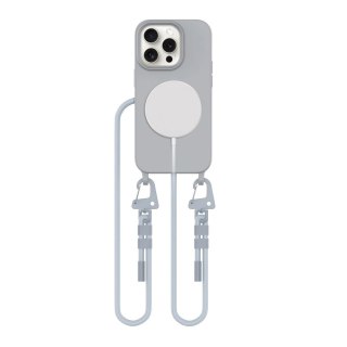 Etui na telefon Apple iPhone 15 Pro Tech-Protect Magnecklace Crayon Grey