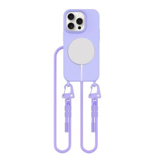 Etui na telefon Apple iPhone 15 Pro Tech-Protect Magnecklace MagSafe Lavender