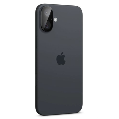 Szkło hartowane na aparat Spigen GLAS.tR Ez Fit Optik Pro Camera Protector Apple iPhone 16 / 16 Plus czarne [2 PACK]