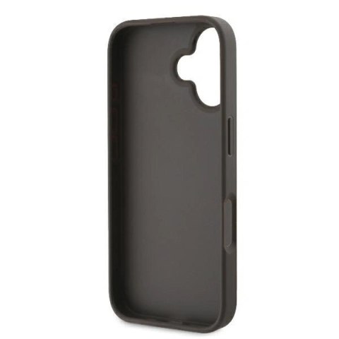 Etui na telefon Apple iPhone 16 Guess brązowy skórzany hardcase