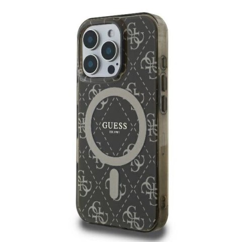 Etui na telefon iPhone 16 Pro Guess brązowy MagSafe hardcase 4G