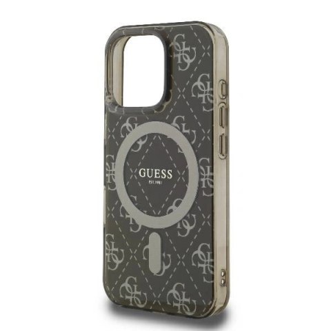 Etui na telefon iPhone 16 Pro Guess brązowy MagSafe hardcase 4G