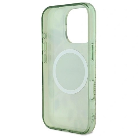 Etui na telefon Apple iPhone 16 Pro Guess hardcase MagSafe zielony kwiaty