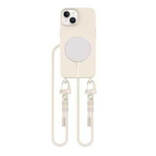 Etui na telefon Apple iPhone 15 Tech-Protect Magnecklace MagSafe Cosmic Latte