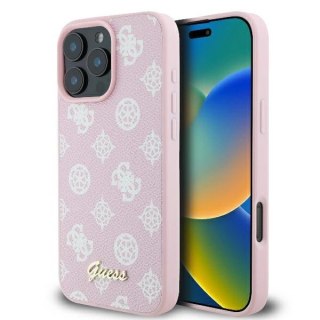 Etui na telefon Apple iPhone 16 Pro Guess MagSafe różowy Peony Script