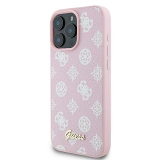 Etui na telefon Apple iPhone 16 Pro Guess MagSafe różowy Peony Script