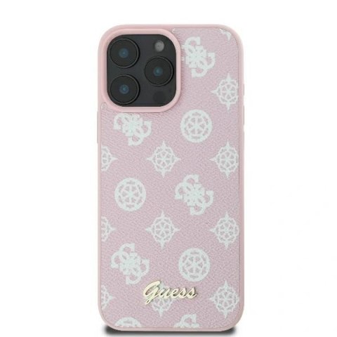 Etui na telefon Apple iPhone 16 Pro Guess MagSafe różowy Peony Script