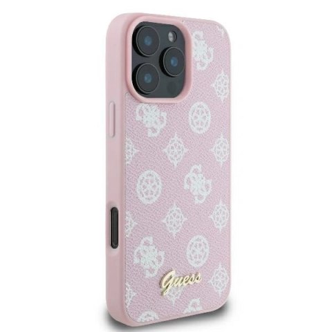 Etui na telefon Apple iPhone 16 Pro Guess MagSafe różowy Peony Script