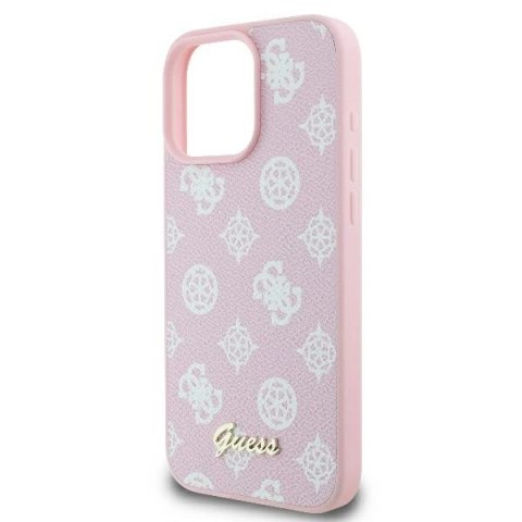 Etui na telefon Apple iPhone 16 Pro Guess MagSafe różowy Peony Script