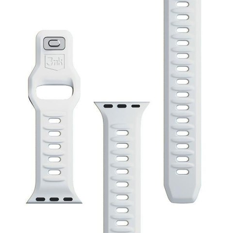 Pasek 3MK Silicone Watch Strap Apple Watch 4/5/6/7/8/9/SE/Ultra 42/44/45/49mm biały/white