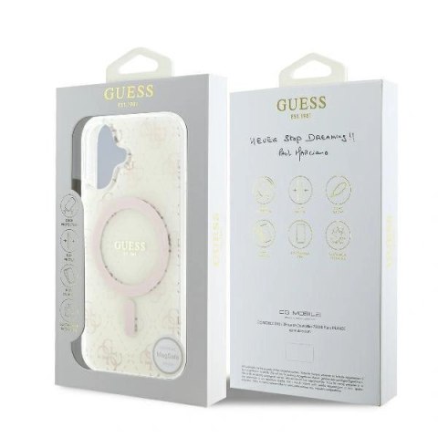 Etui na telefon Apple iPhone 16 Plus Guess MagSafe 4G białe hardcase