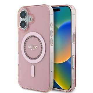 Etui na telefon Apple iPhone 16 Plus Guess hardcase IML MagSafe różowe