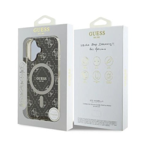 Etui na telefon Apple iPhone 16 Guess hardcase MagSafe brązowe 4G