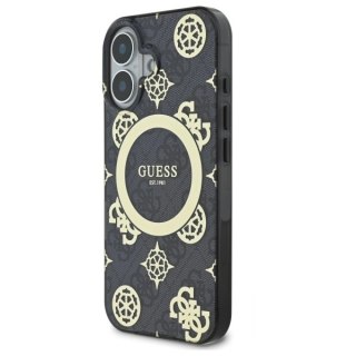 Etui na telefon Apple iPhone 16 Guess hardcase MagSafe czarne Peony