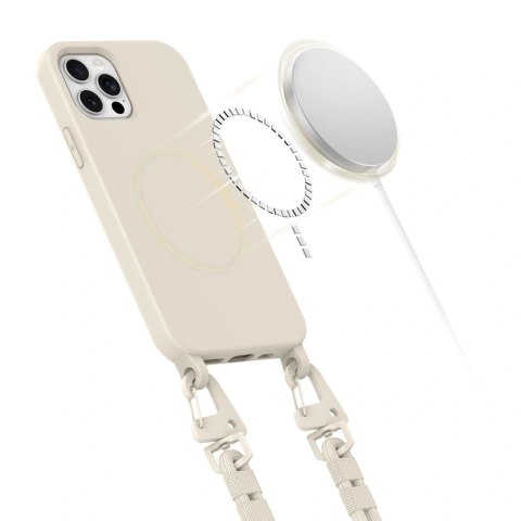 Etui Tech-Protect Magnecklace MagSafe Apple iPhone 12 / 12 Pro Cosmic Latte