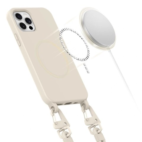 Etui Tech-Protect Magnecklace MagSafe Apple iPhone 12 / 12 Pro Cosmic Latte