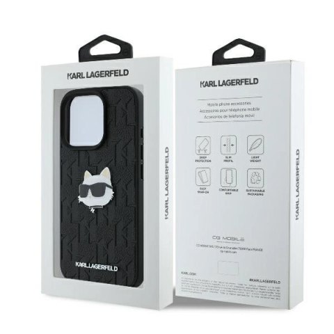 Etui na telefon iPhone 16 Pro Max Karl Lagerfeld Choupette Monogram czarne