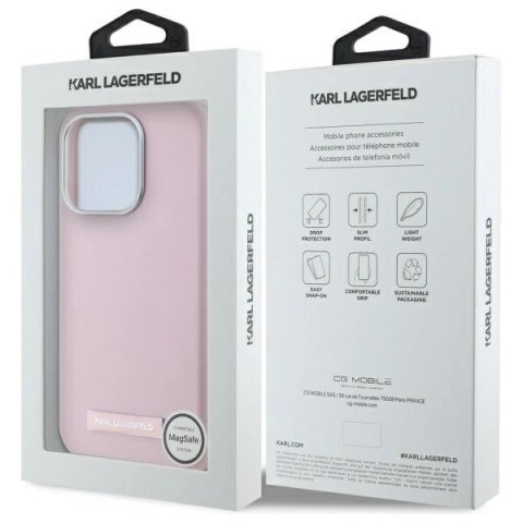 Etui Karl Lagerfeld KLHMP15XPGMSRPP Apple iPhone 15 Pro Max hardcase FW Metal Plate MagSafe różowy/pink