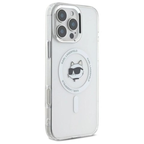 Etui na telefon Apple iPhone 16 Pro Karl Lagerfeld Choupette MagSafe białe