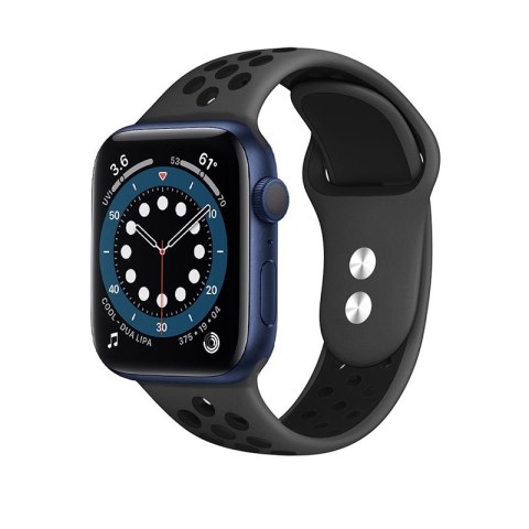 Pasek Crong Duo Sport Apple Watch 4/5/6/7/SE/8/9/10 40/41/42mm (szary/czarny)