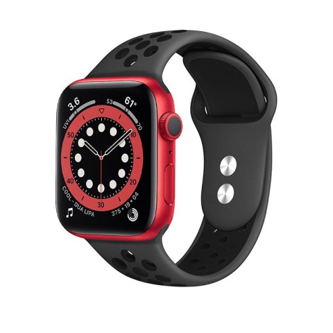 Pasek Crong Duo Sport Apple Watch 4/5/6/7/SE/8/9/10 40/41/42mm (szary/czarny)