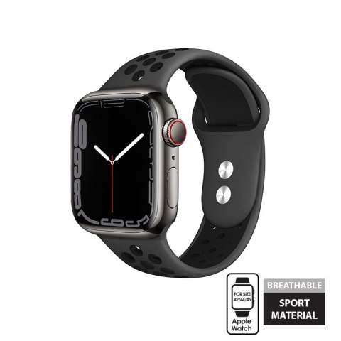 Pasek Crong Duo Sport Apple Watch 4/5/6/7/SE/8/9/Ultra 44/45/49mm (szary/czarny)