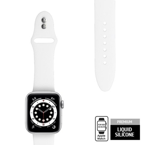 Pasek Crong Liquid Apple Watch 4/5/6/7/SE/8/9/Ultra 44/45/49mm (biały)