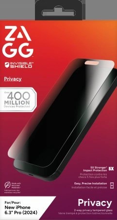 Szkło prywatyzujące Apple iPhone 16 Pro ZAGG InvisibleShield Glass Elite Privacy