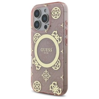 Etui na telefon Apple iPhone 16 Pro Guess MagSafe Peony różowe