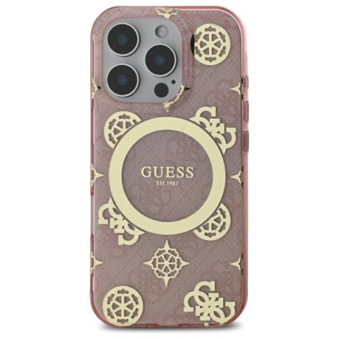 Etui na telefon Apple iPhone 16 Pro Guess MagSafe Peony różowe