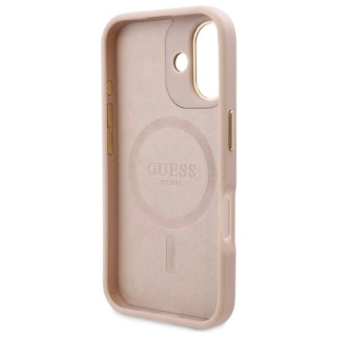 Etui na telefon Apple iPhone 16 Guess hardcase MagSafe różowe 4G