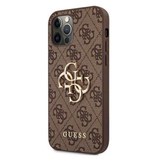 Etui Guess GUHCP12M4GMGBR Apple iPhone 12/12 Pro brązowy/brown hardcase 4G Big Metal Logo