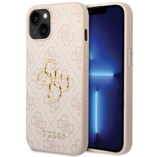 Etui na telefon Apple iPhone 15 Guess hardcase 4G Big Metal Logo różowe