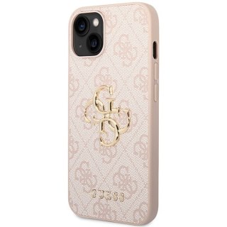 Etui na telefon Apple iPhone 15 Guess hardcase 4G Big Metal Logo różowe